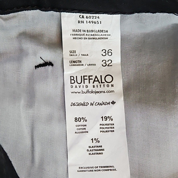 Buffalo David Bitton Ash Jeans Men's Size W36 L32 Black Slim Fit NWT Classic - Picture 14 of 15